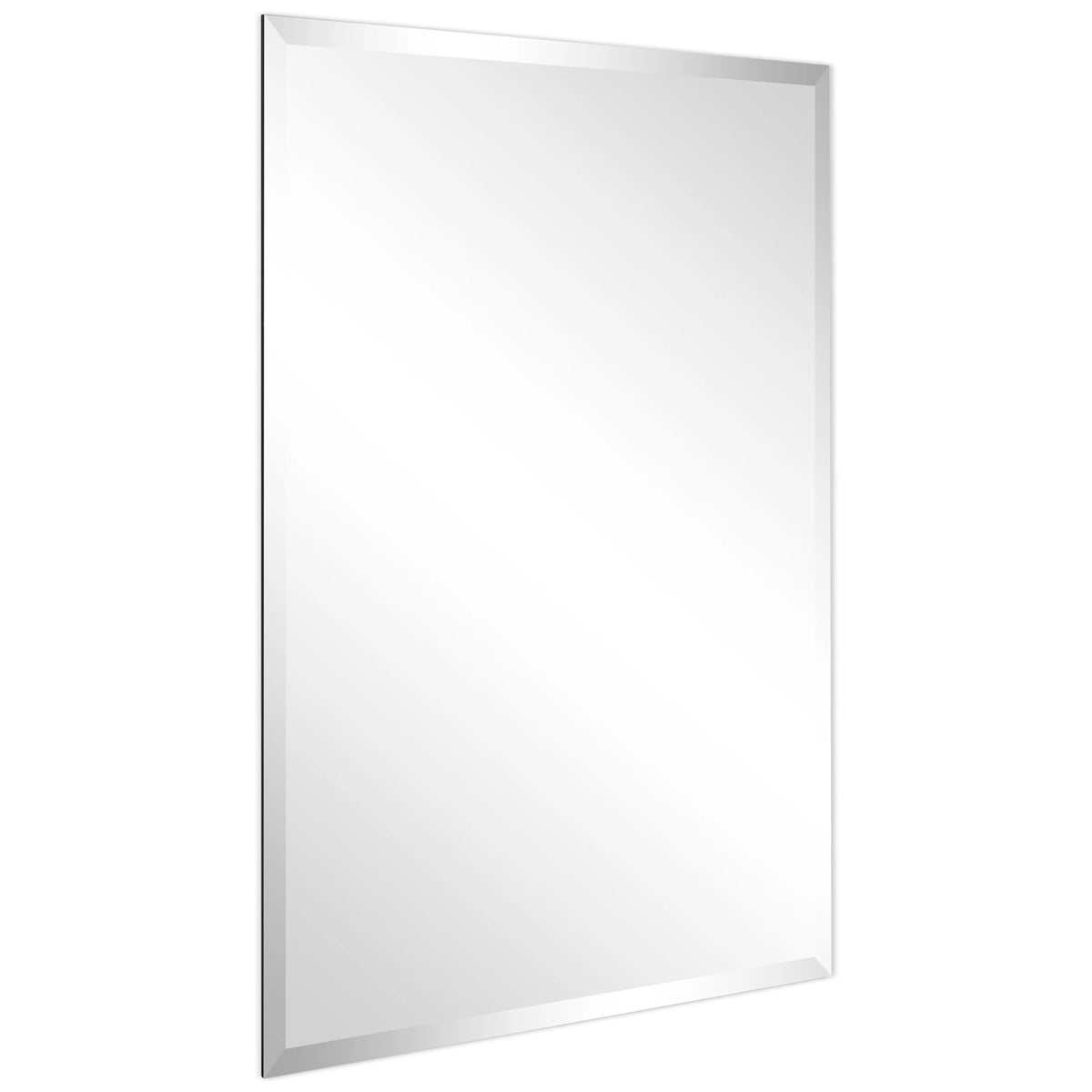Frameless Beveled Prism Wall Mirror, Clear Square or Rectangular Decorative Mirror for Bathroom, Bedroom and Home Decor