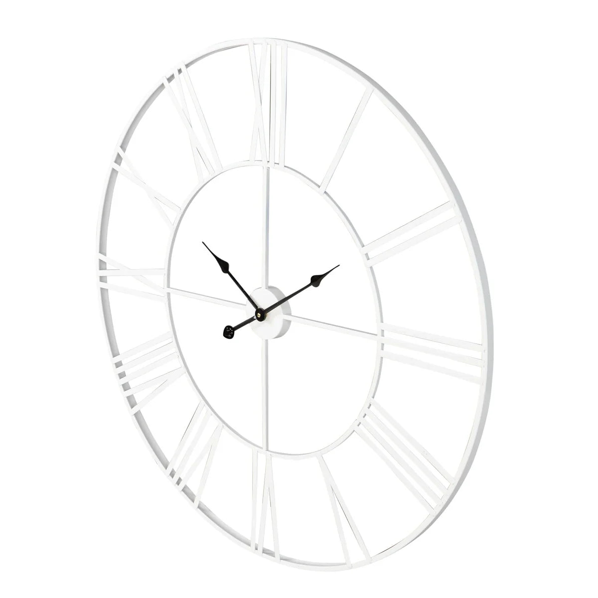 Modern Round Metal Wall Clock, Decorative Circular Hanging Clock for Living Room, Bedroom and Office