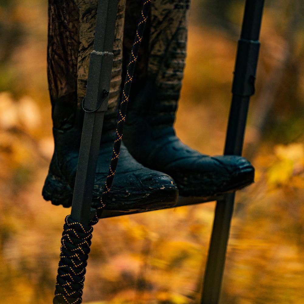 Jumbo Jack Ladder Stand �� Adjustable Shooting Rail, Large Platform, Mesh Seat