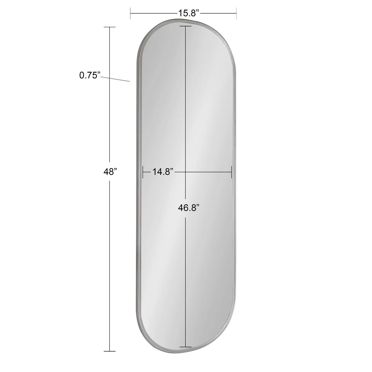 Modern Capsule Framed Wall Mirror, Decorative Oval Accent Mirror for Living Room, Bedroom and Entryway