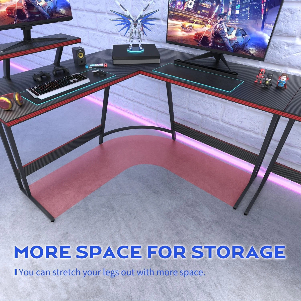 L-Shaped Gaming Desk, Computer Corner Desk and Office Writing Desk for Home