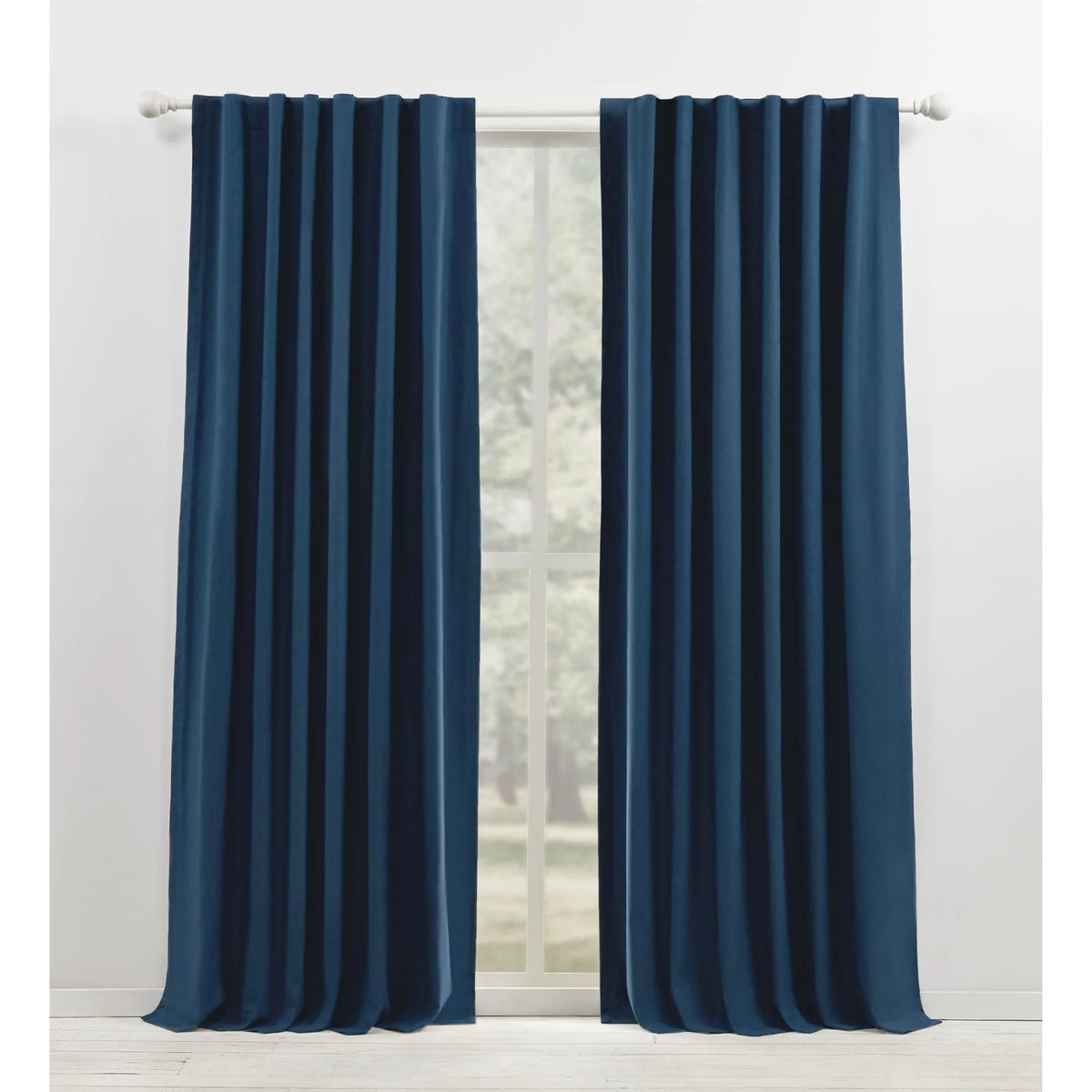 Blackout Single Curtain Panel, Back Tab and Rod Pocket Window Curtain