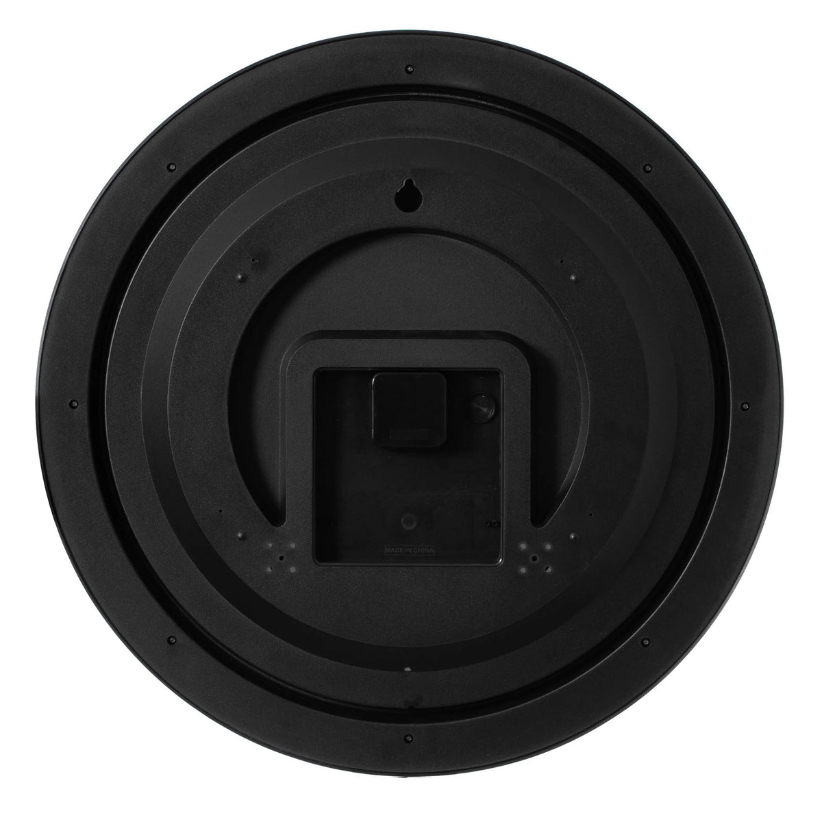 Large Outdoor Wall Clock with Thermometer, Waterproof Silent Garden Weather Station, Black