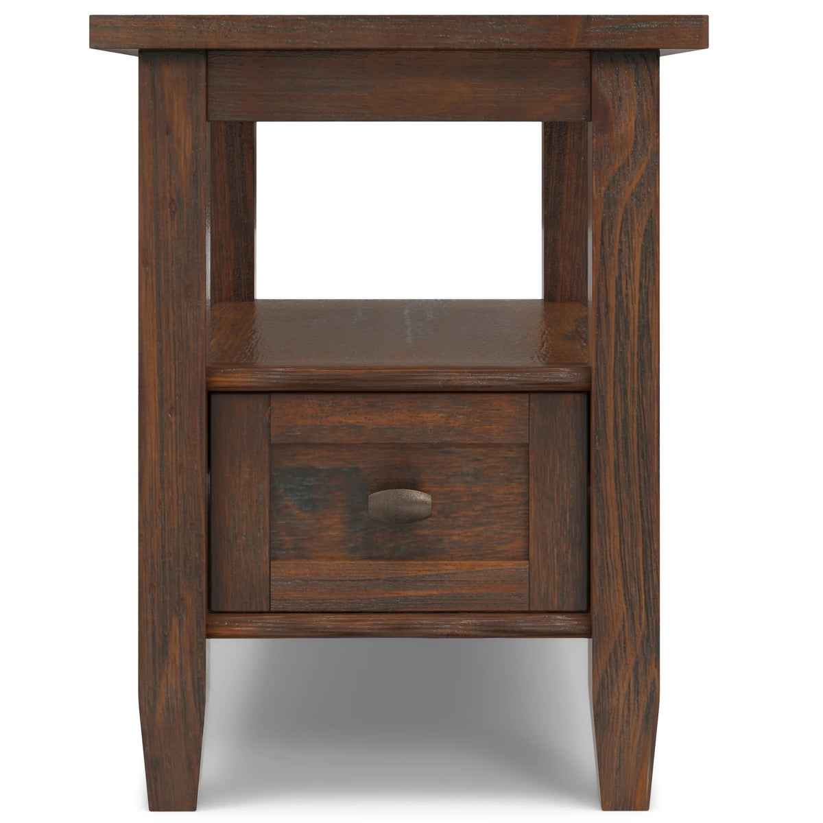 14" Wide Solid Wood Narrow Side Table, Rectangle Transitional Style Accent Table