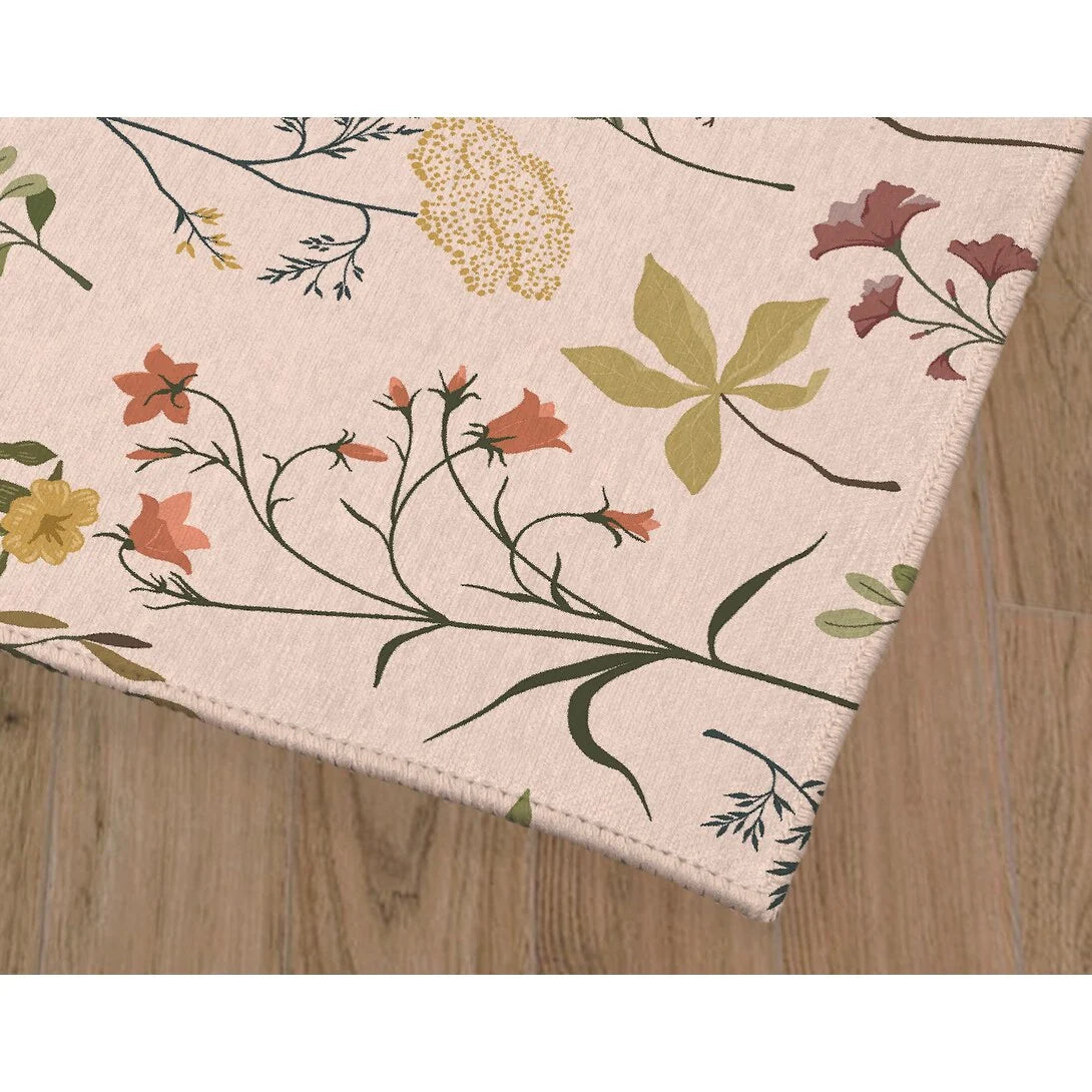 Fall Botanical Floral Kitchen Mat, Decorative Anti Fatigue Non Slip Floor Rug for Kitchen and Home Decor