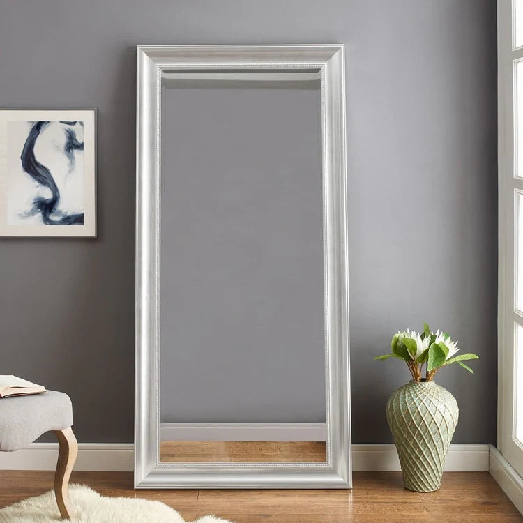 Tall Beaded Full Length Mirror, Oversized Full Body Standing Mirror with Decorative Frame for Bedroom, Dressing Room and Home Decor