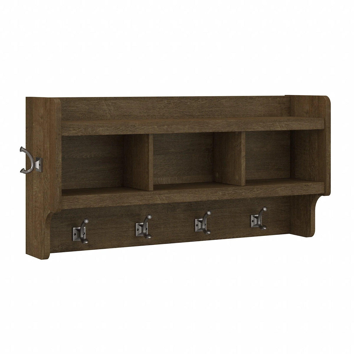 40 Inch Wall Mounted Coat Rack with Shelf, Wooden Entryway Storage and Hanging Organizer