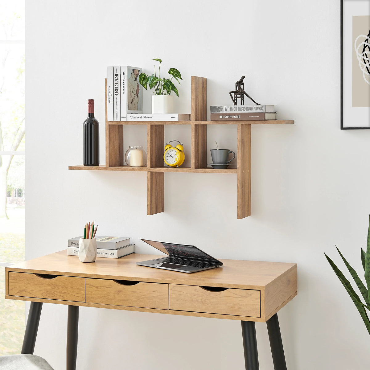 Cantilever Floating Wall Shelf, Modern Decorative Display Shelf for Living Room, Bedroom and Home Storage