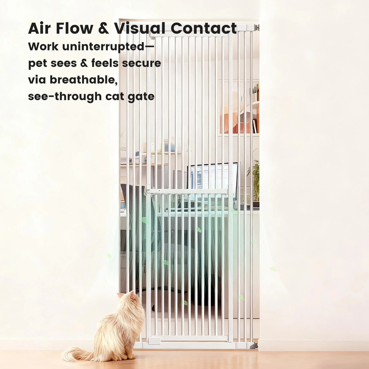 Extra Tall Cat Gate 51"-87", Wide Adjustable Pet Safety Gate for Doorways and Home