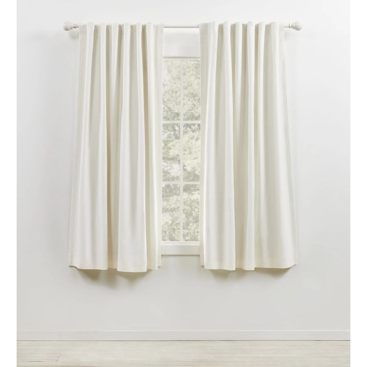 Blackout Single Curtain Panel, Back Tab and Rod Pocket Window Curtain
