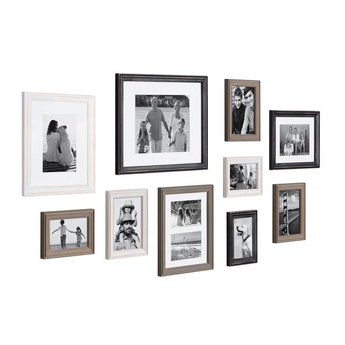 10-Piece Wood Gallery Wall Picture Frame Set, Decorative Photo Display Frames for Living Room, Bedroom and Home Decor