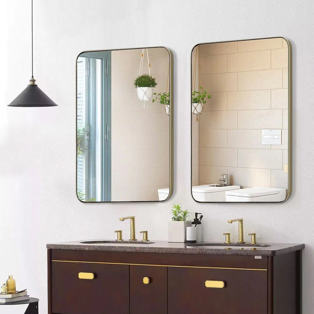 Metal Venetian Wall Mounted Mirror, Decorative Vintage Style Hanging Mirror for Living Room, Bedroom and Entryway