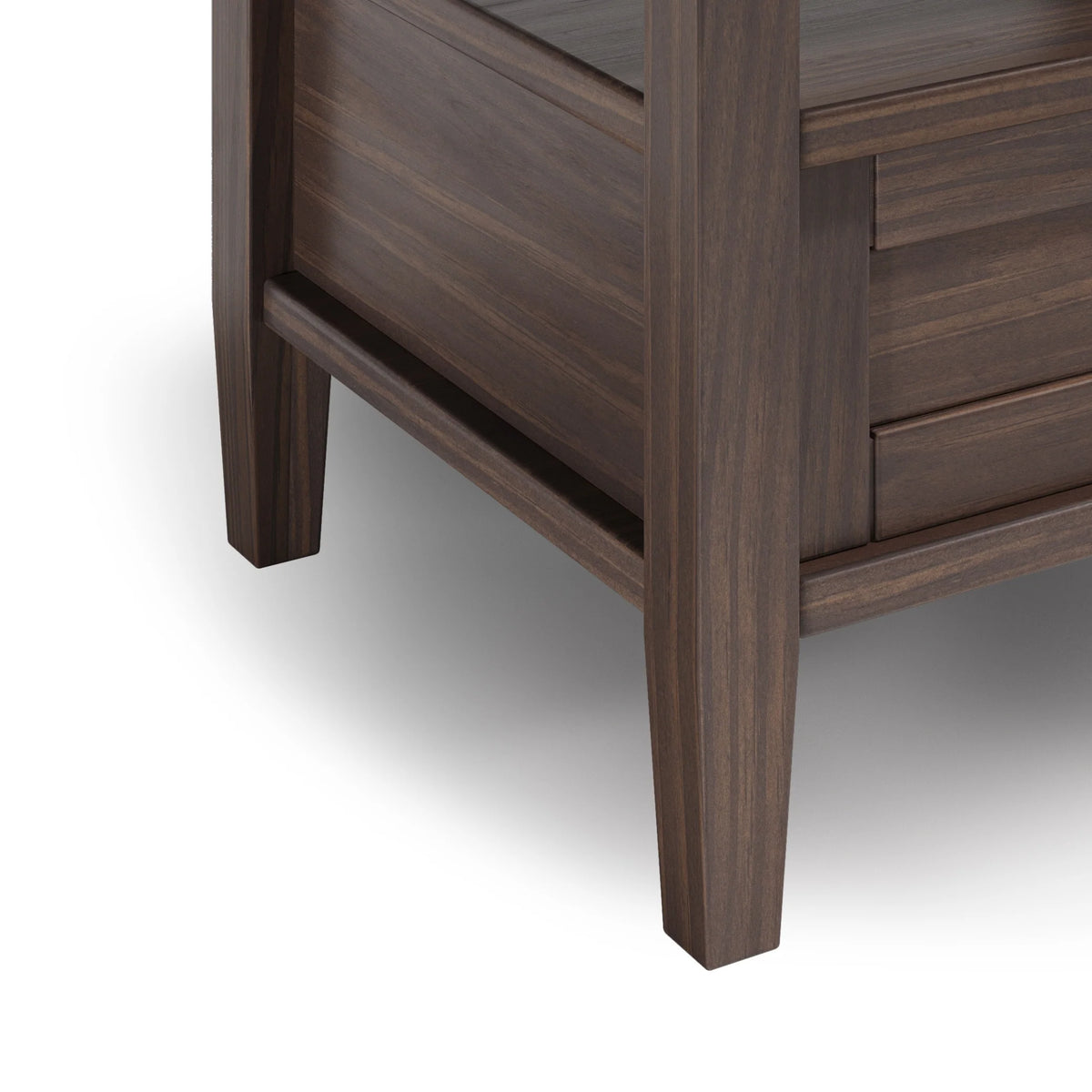 20 Inch Wide Solid Wood Rectangle End Table, Transitional Side Table