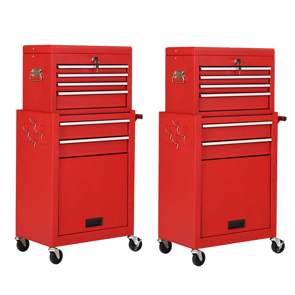 2-Piece 6-Drawer Rolling Tool Chest �� Toolbox Set of 2