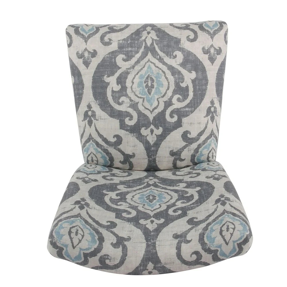 Set of 2 Upholstered Medallion Dining Chairs, Comfortable Parsons Style Chairs for Kitchen and Dining Room