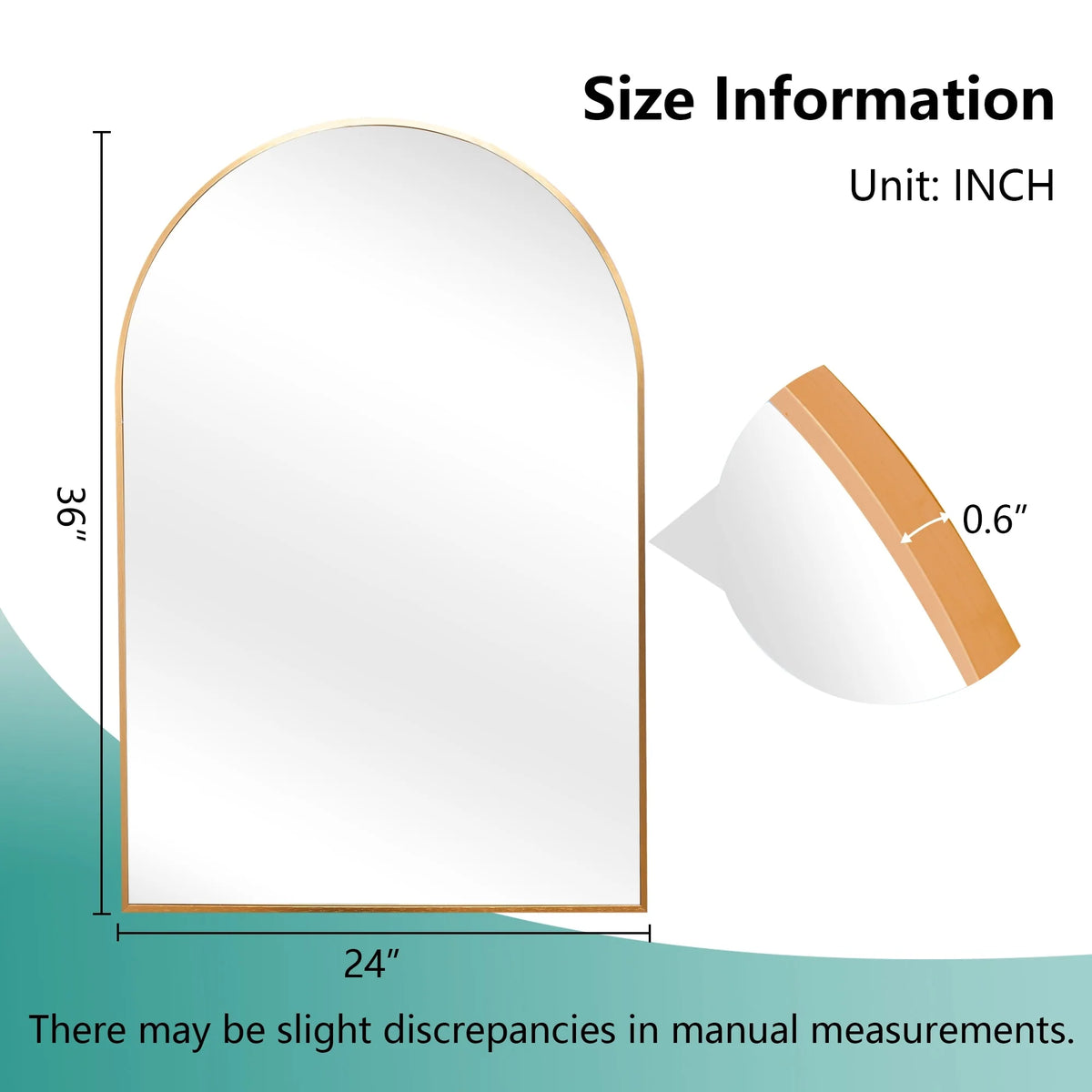 2 Pack 36x24 Inch Arched Bathroom Vanity Mirrors, Wall Mounted Decorative Mirrors for Bathroom and Bedroom