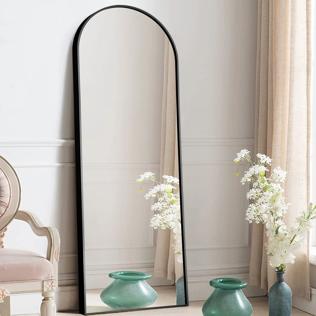 Arched Full Length Floor Mirror, Large Full Body Standing and Wall Mounted Mirror for Bedroom, Living Room and Home Decor