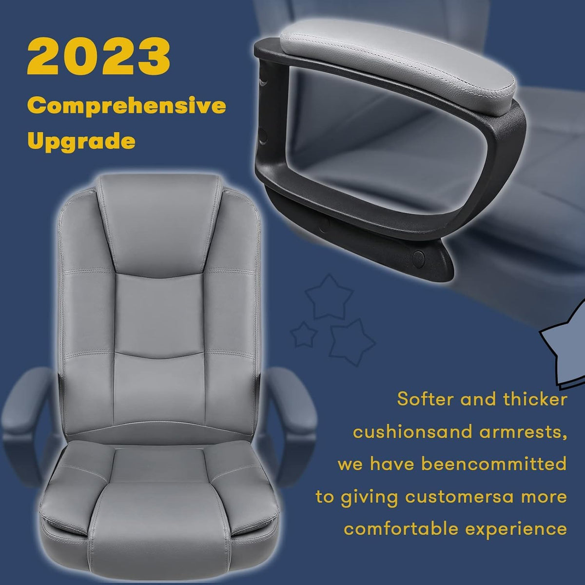 400 LBS Big and Tall Office Chair, Heavy Duty Ergonomic Computer Desk Chair for Home Office and Workspace