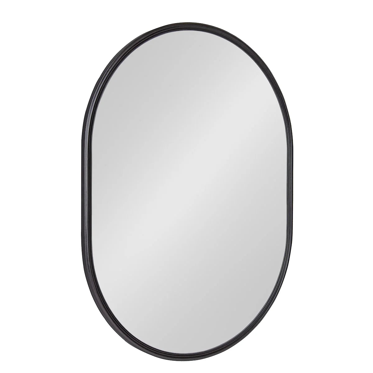Modern Capsule Framed Wall Mirror, Decorative Oval Accent Mirror for Living Room, Bedroom and Entryway