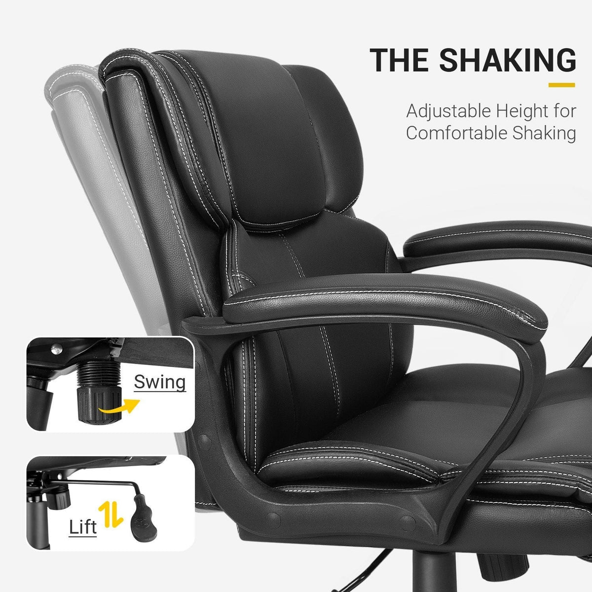 Mid Back Office Chair, Ergonomic Swivel Computer Task Chair for Home Office, Work and Study