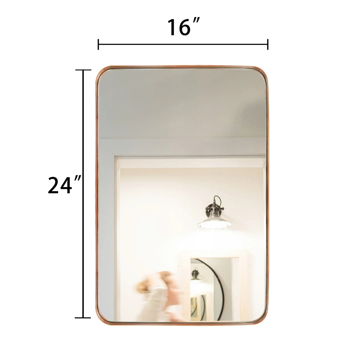 Wall Mirror Vanity Mirror, Bathroom Mirror with Rounded Corners, 1 Piece