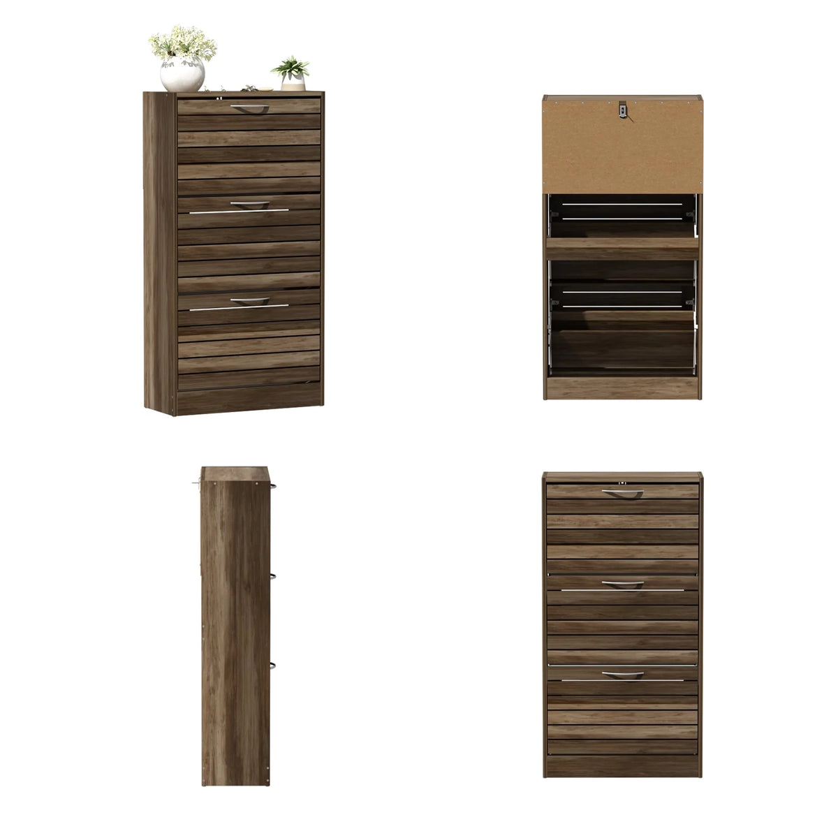 Modern Shoe Storage Cabinet for Entryway and Hallway, Space-Saving Shoe Organizer