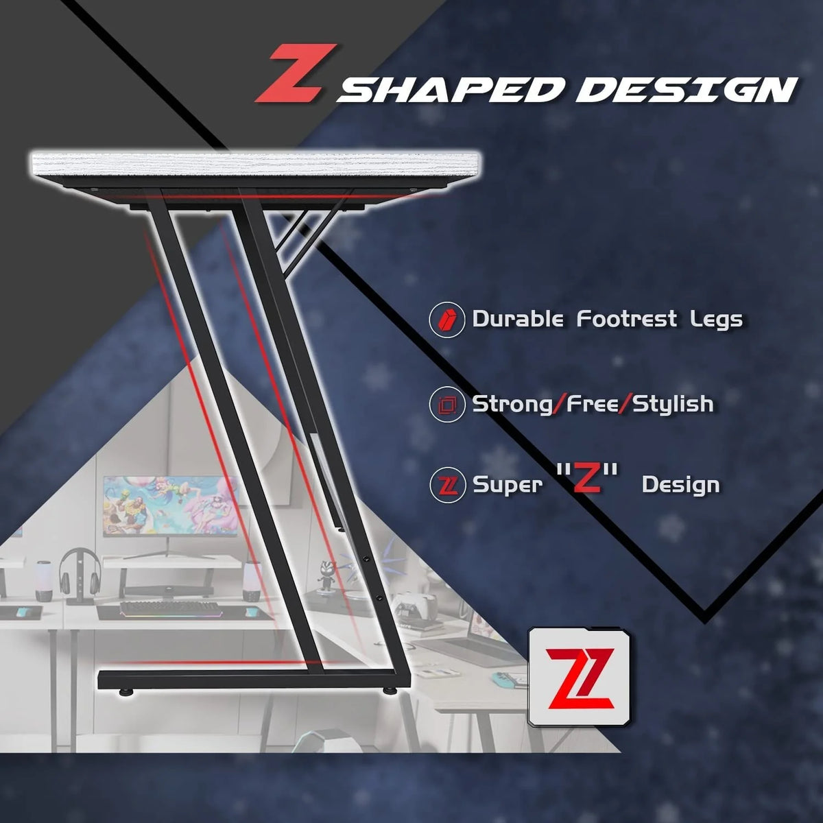 L Shaped Gaming Desk, Corner Computer PC Workstation for Gaming, Home Office and Study