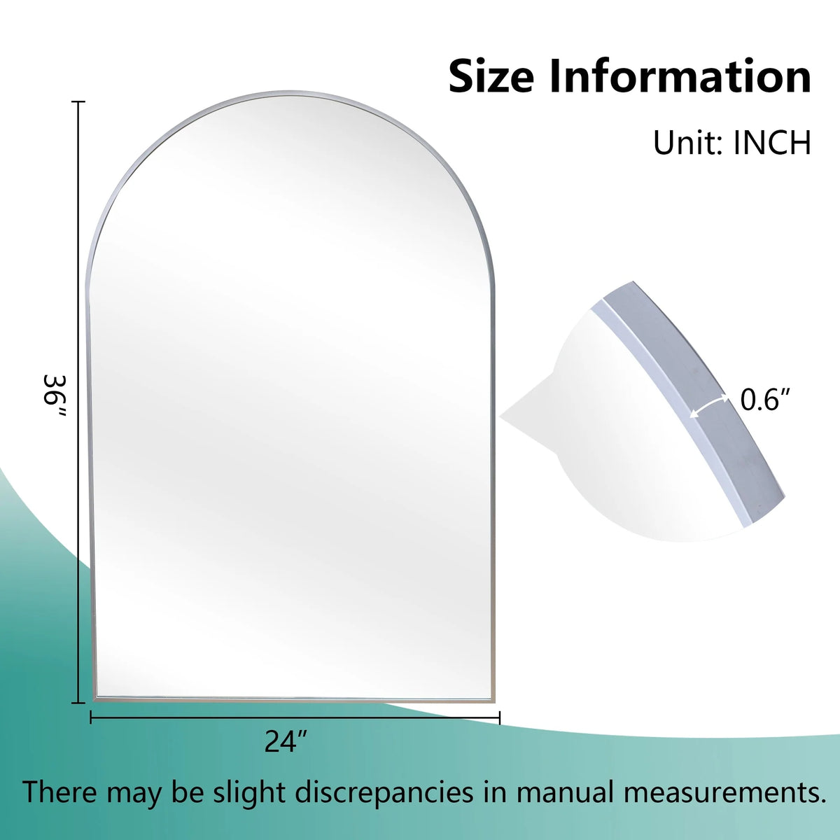 2 Pack 36x24 Inch Arched Bathroom Vanity Mirrors, Wall Mounted Decorative Mirrors for Bathroom and Bedroom