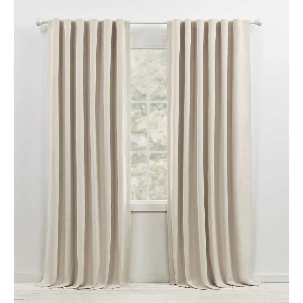 Blackout Curtain Single Panel, Back Tab and Rod Pocket Window Curtain