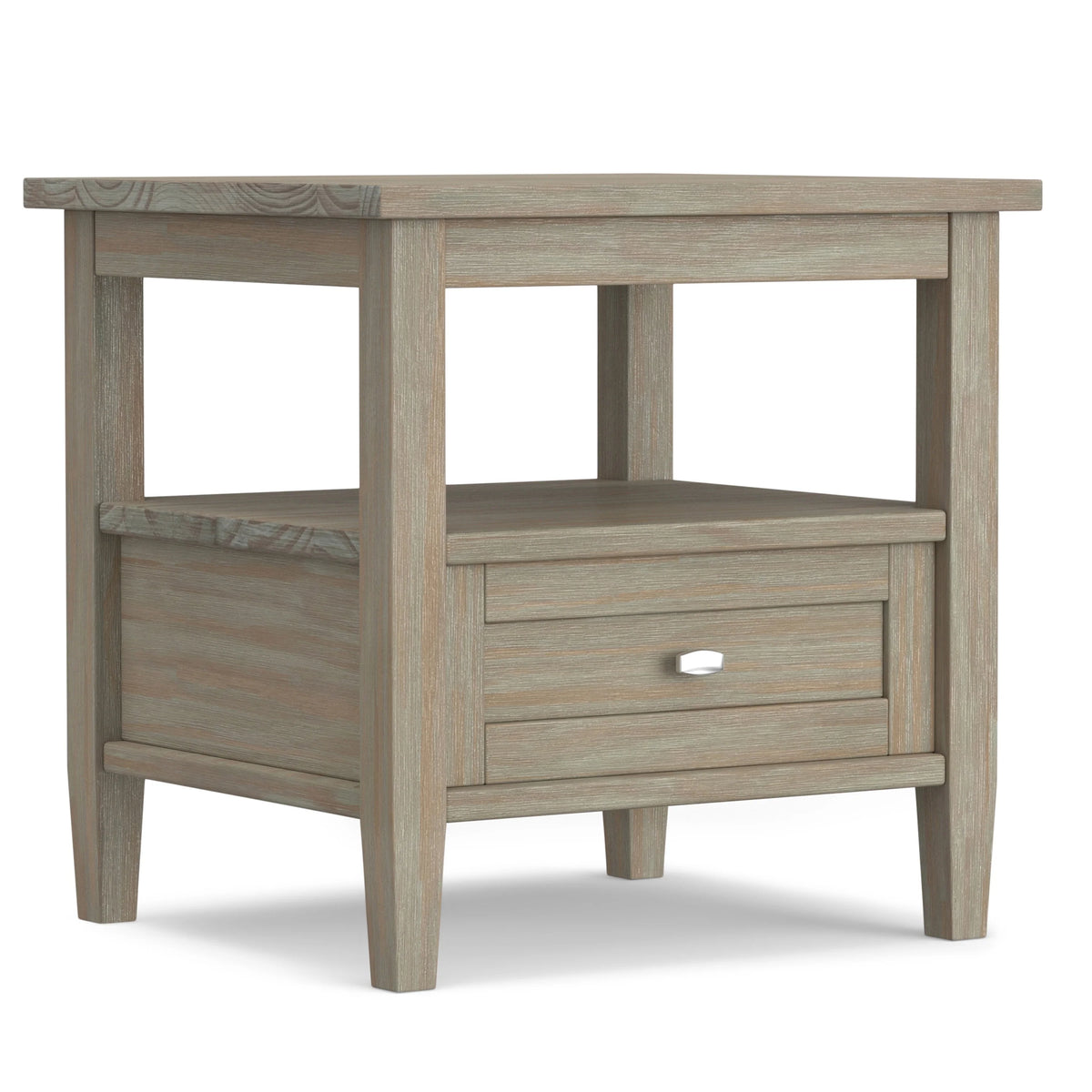 20 Inch Wide Solid Wood Rectangle End Table, Transitional Side Table