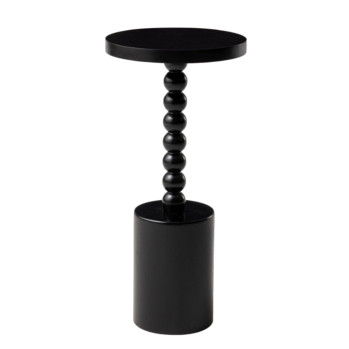 Wood Pedestal End Table, Round Martini Drink Table for Small Spaces, Living Room and Bedroom