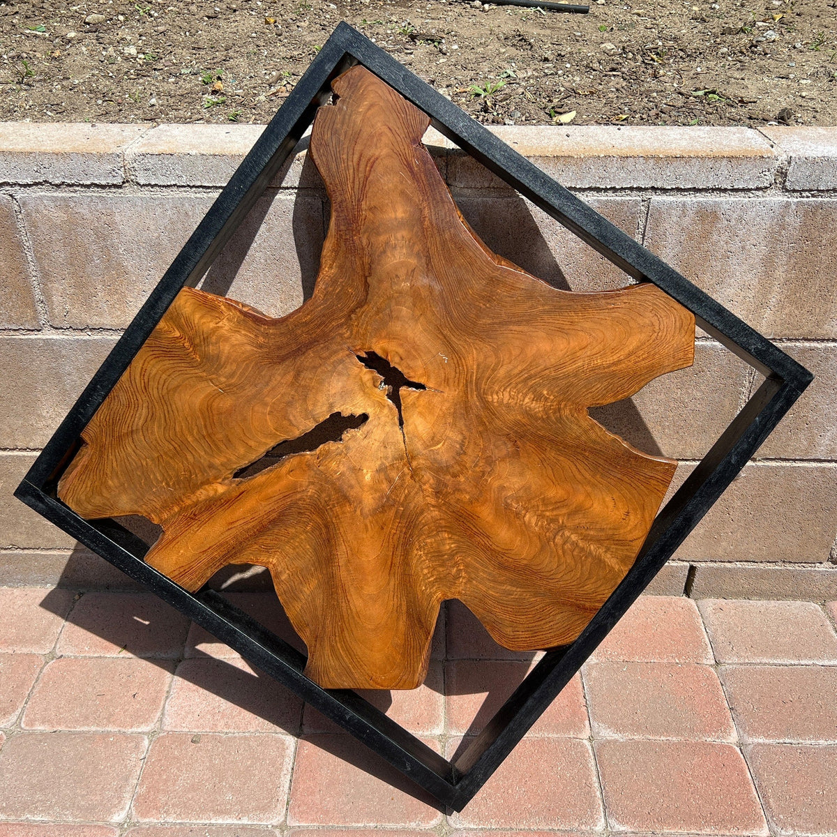 Abstract Live Edge Teak Wood Wall Sculpture, Natural Wooden Wall Art Decor for Living Room and Home Decoration