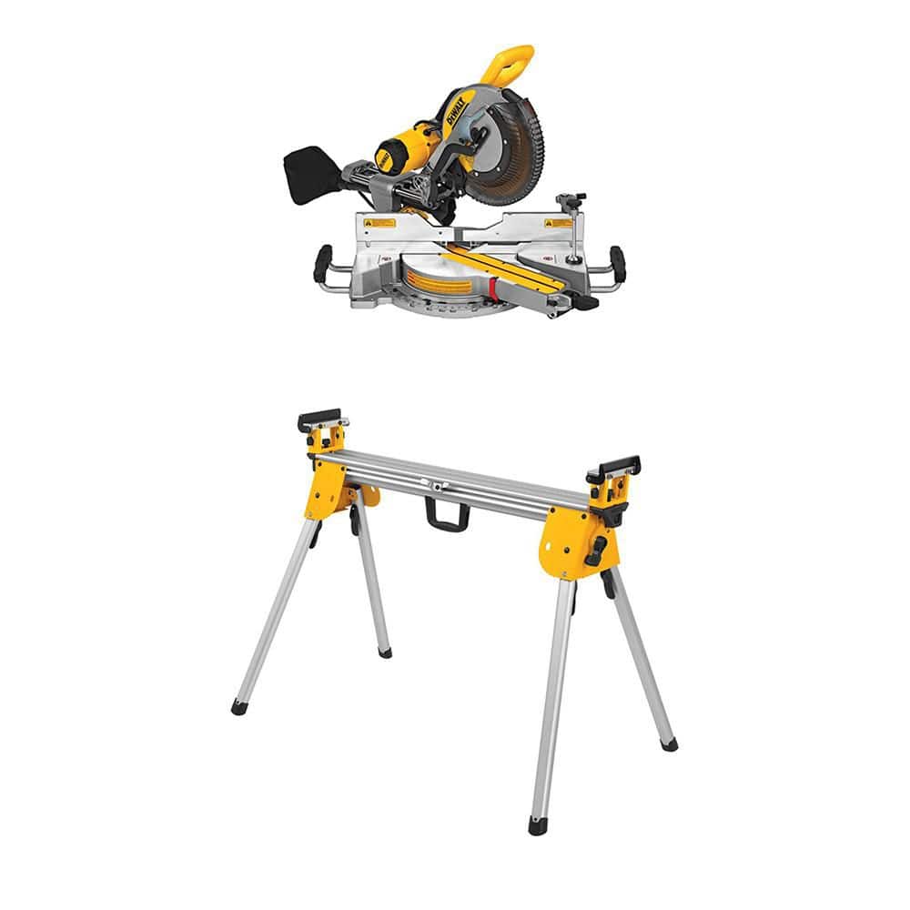 DEWALT DWS779WDWX724 - 15 Amp Corded 12 in. Double Bevel Sliding Compound Miter Saw w/Blade Wrench, Material Clamp & ...