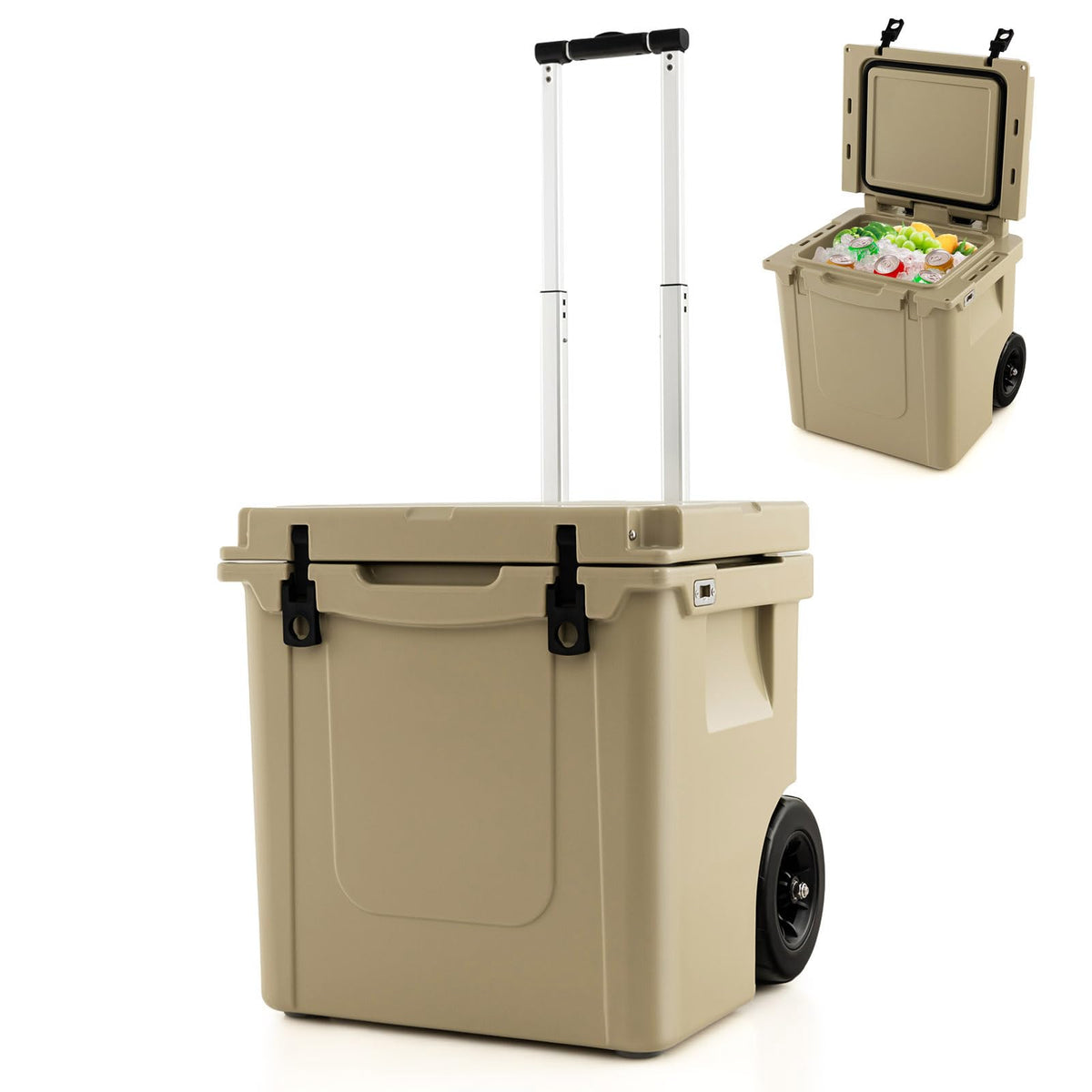 45QT Portable Cooler �� Heavy-Duty Insulated Ice Box for Beach/Patio