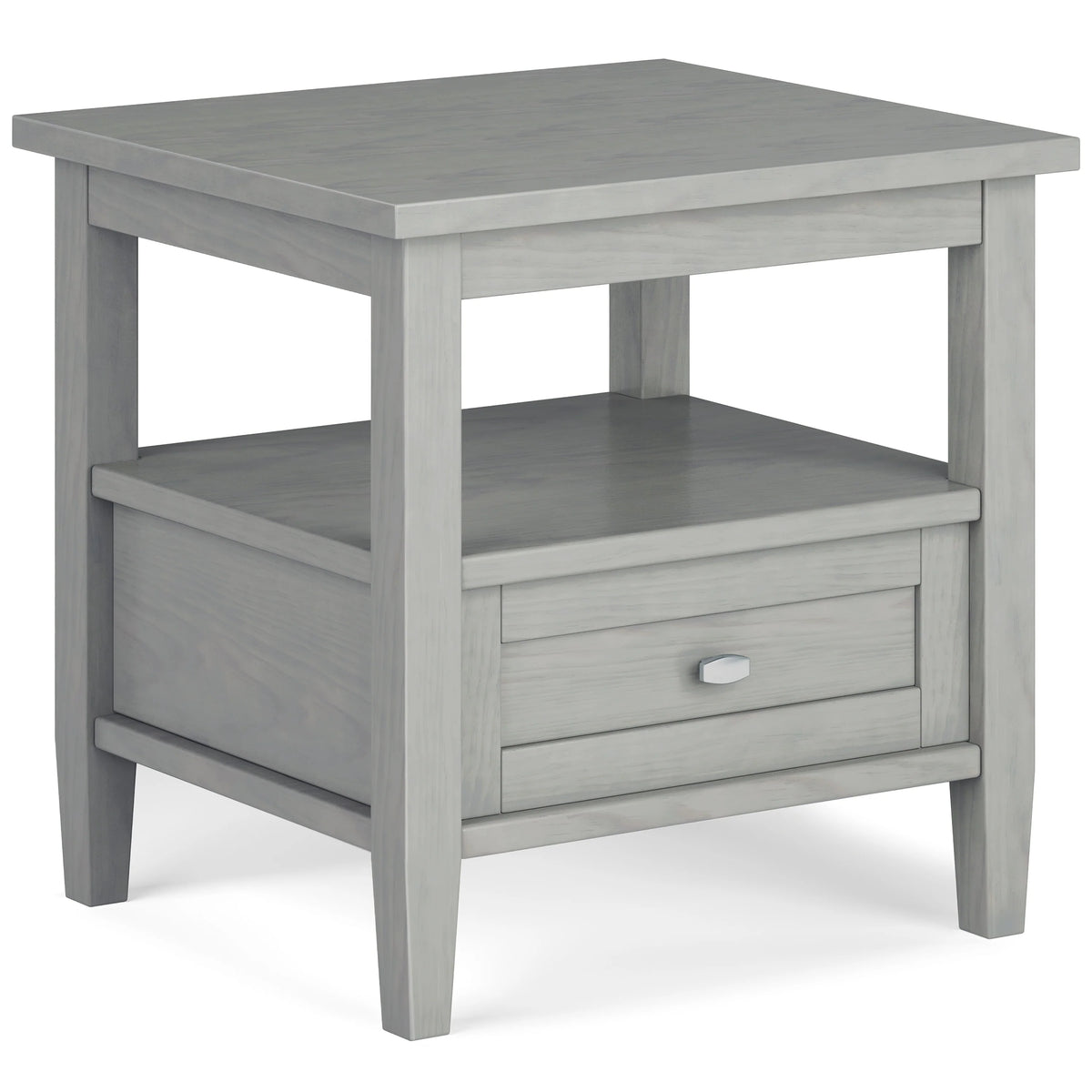 20 Inch Wide Solid Wood Rectangle End Table, Transitional Side Table