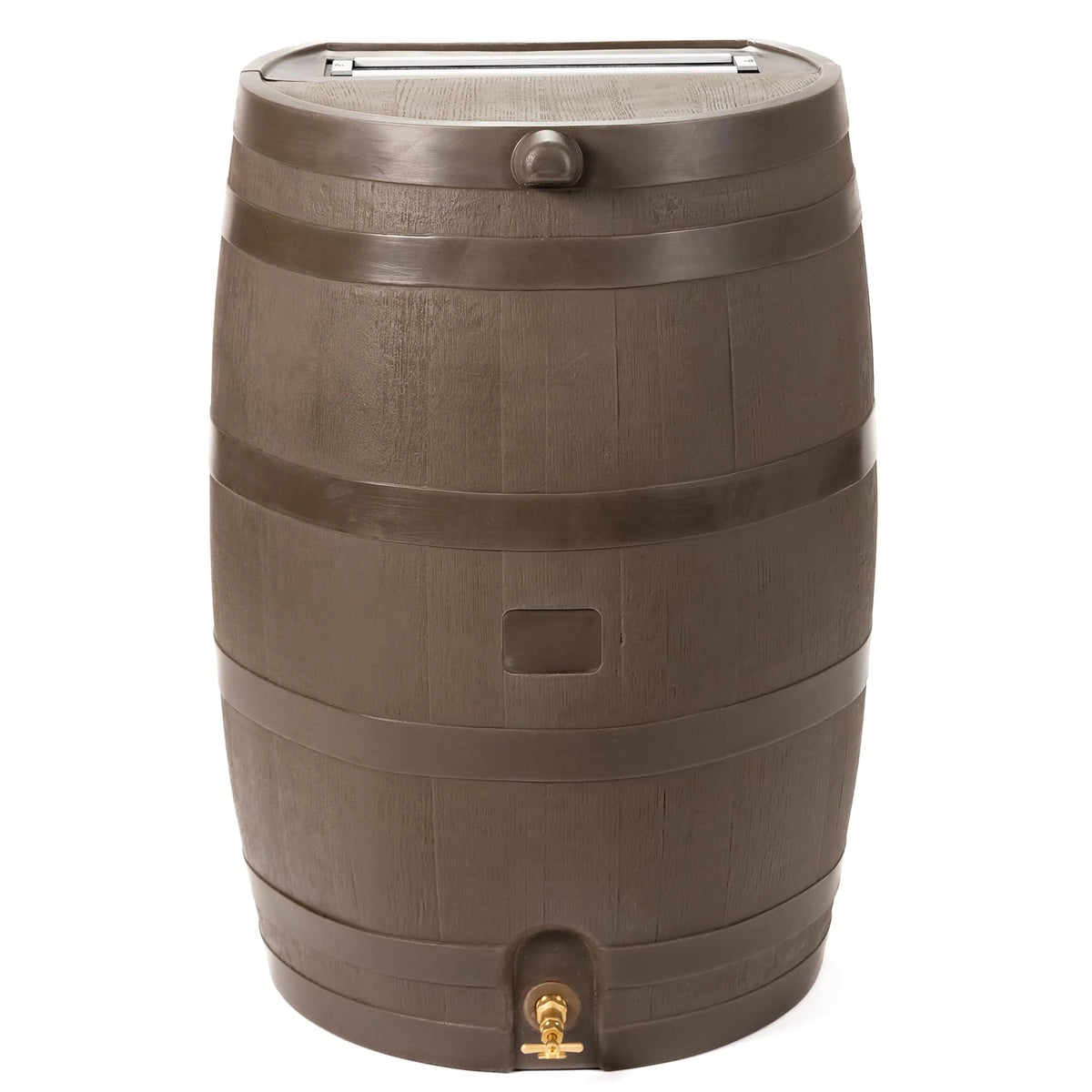 50 Gallon Rain Barrel with Brass Spigot, Walnut Rainwater Collection Barrel for Garden and Outdoor Use
