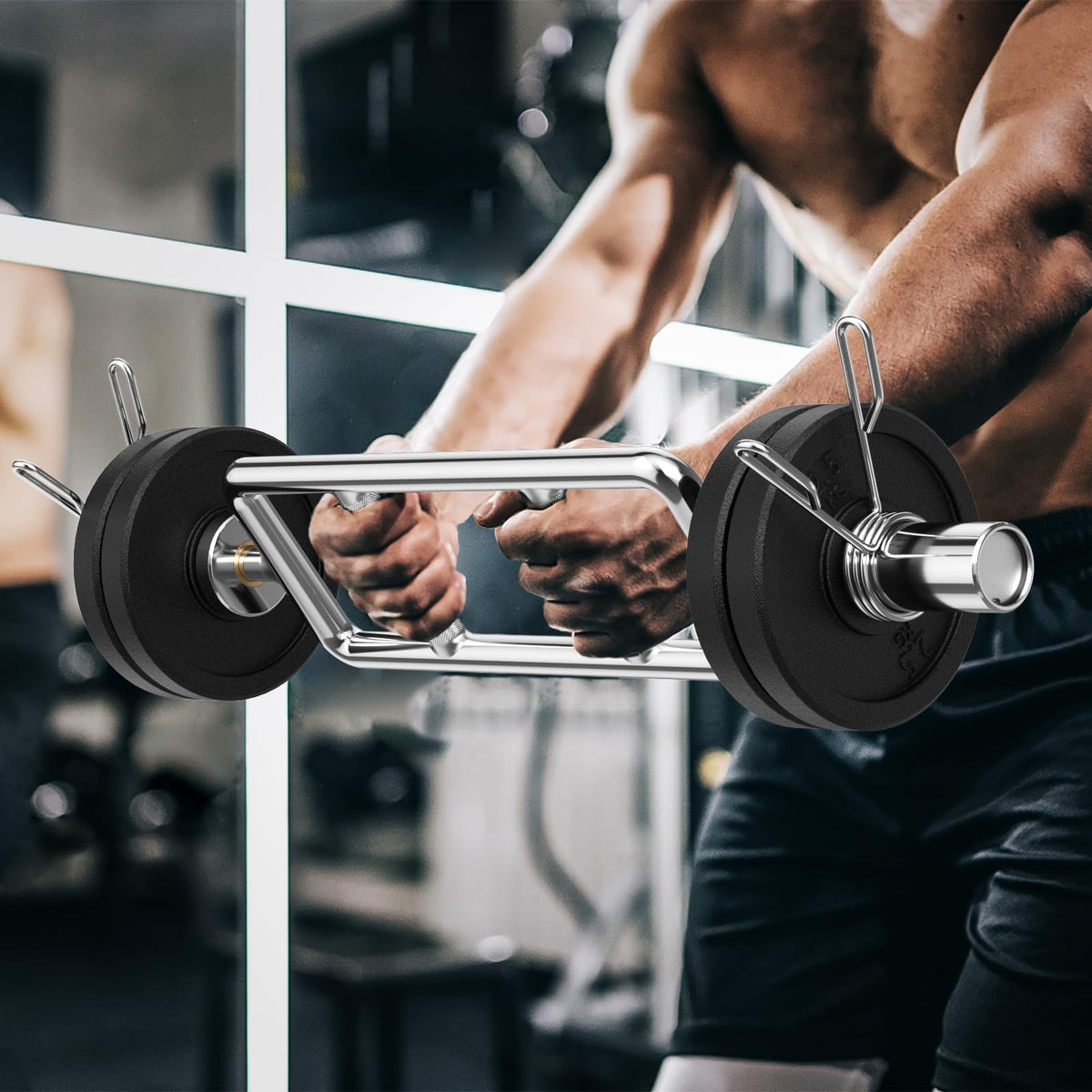34" Olympic Triceps Bar �� Tricep Curl Bar for Olympic Plates