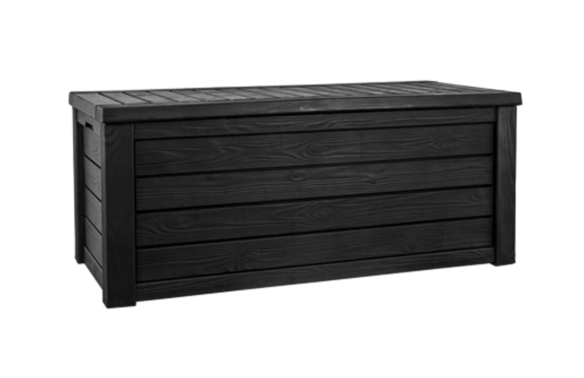 150 Gallon Resin Outdoor Storage Box, Large Deck Container for Patio, Garden and Yard, Dark Gray