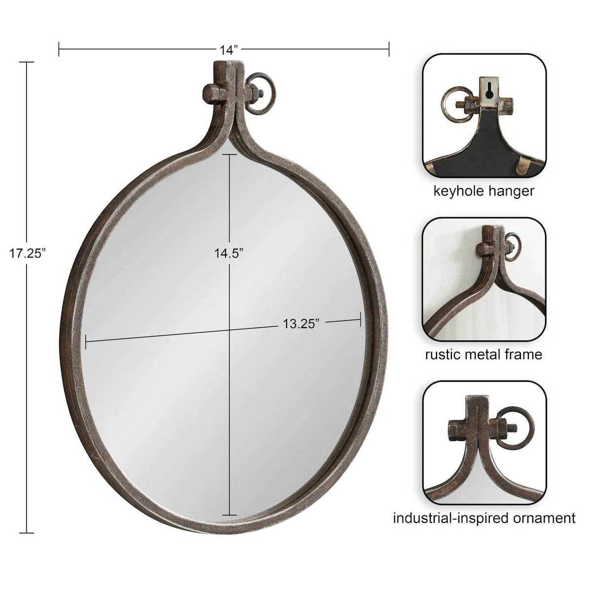 Modern Round Wall Mirror, Decorative Circular Accent Mirror for Living Room, Bedroom and Entryway