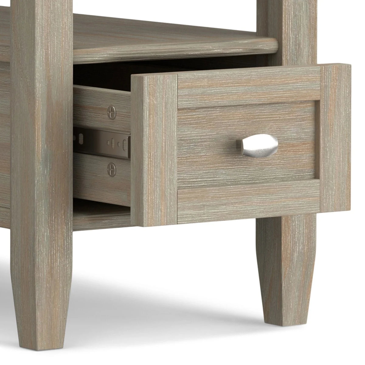 14" Wide Solid Wood Narrow Side Table, Rectangle Transitional Style Accent Table