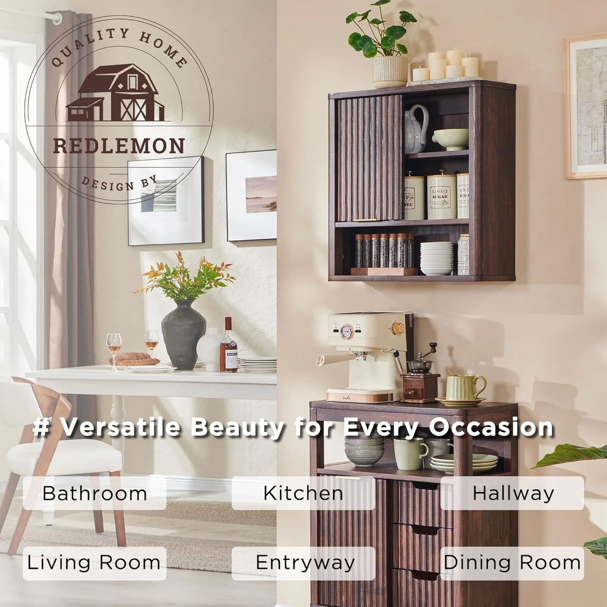 Modern Bathroom Wall Cabinet, Wall Mounted Medicine Storage Organizer with Shelves for Home Organization