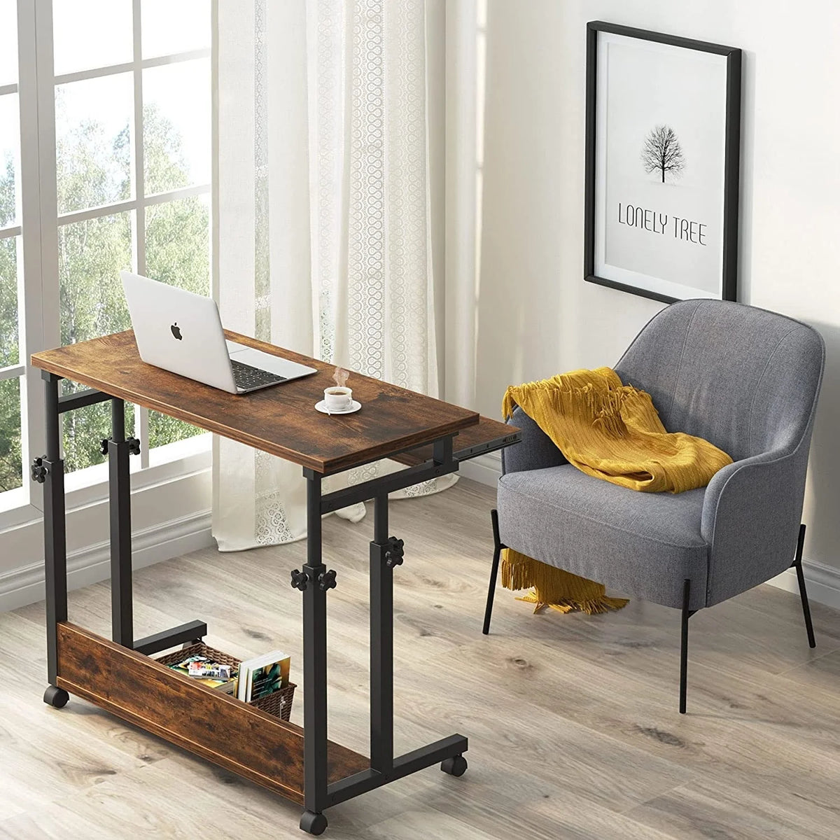 Height Adjustable Laptop Desk, Portable Sofa and Bed Table for Work and Study
