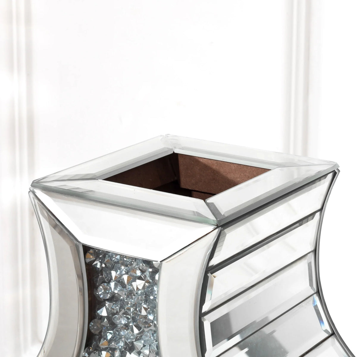 Tall Crushed Diamond Floor Vase, Luxury Decorative Crystal Accent Vase for Living Room, Bedroom and Home Decor