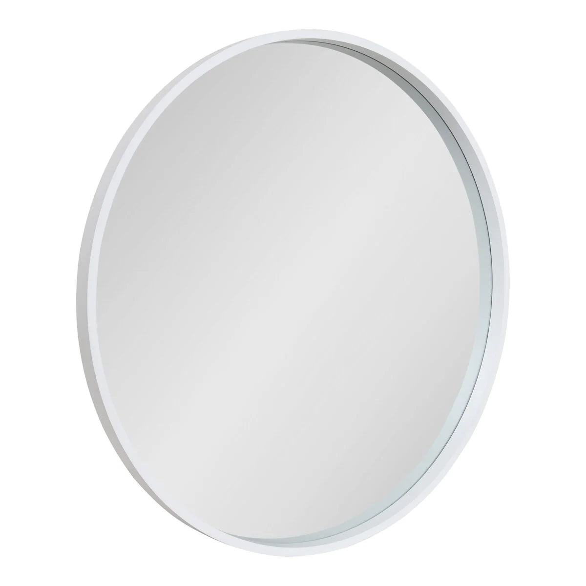 Round Wood Accent Wall Mirror, Modern Decorative Wooden Frame Mirror for Living Room, Bedroom and Entryway