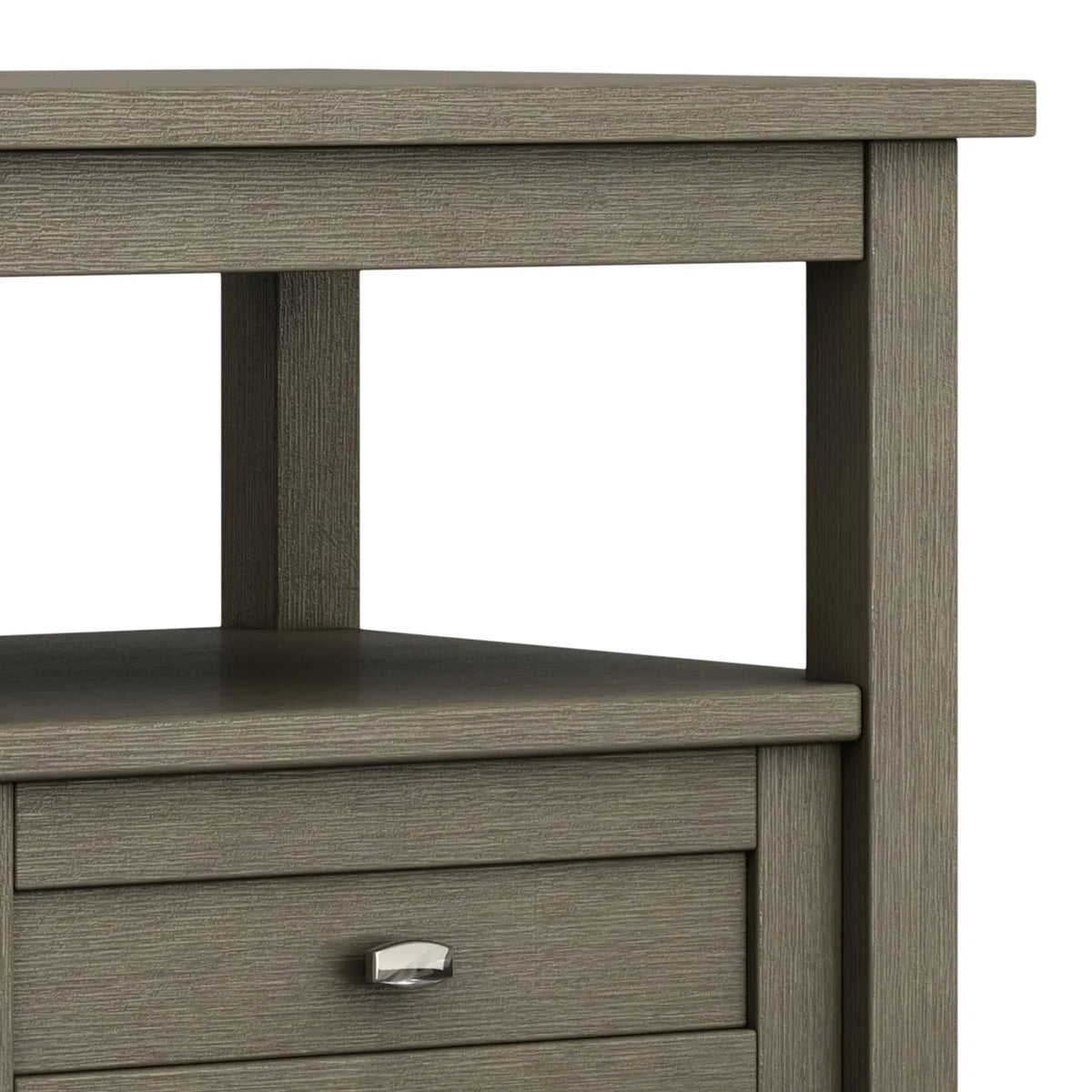 20 Inch Wide Solid Wood Rectangle End Table, Transitional Side Table