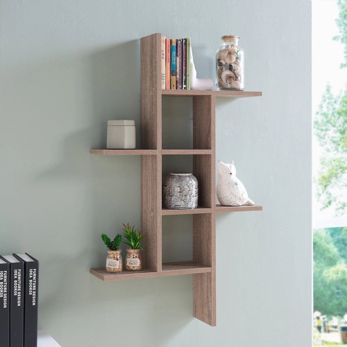 Cantilever Floating Wall Shelf, Modern Decorative Display Shelf for Living Room, Bedroom and Home Storage
