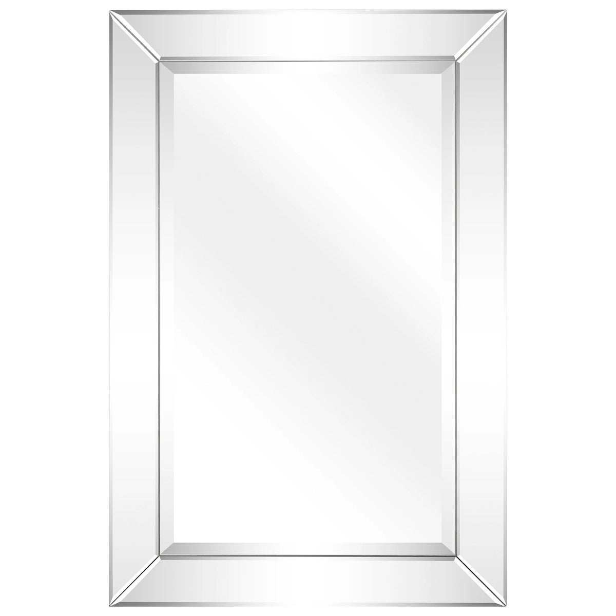 Beveled Rectangular Clear HD Wall Mirror, Bathroom Vanity and Bedroom Mirror, 3 Sizes