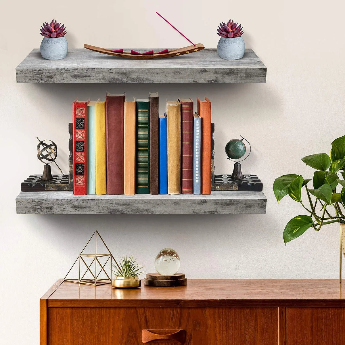 24 Inch Extra Long Floating Wall Shelf, Wall Mounted Display and Storage Shelf for Home Decor