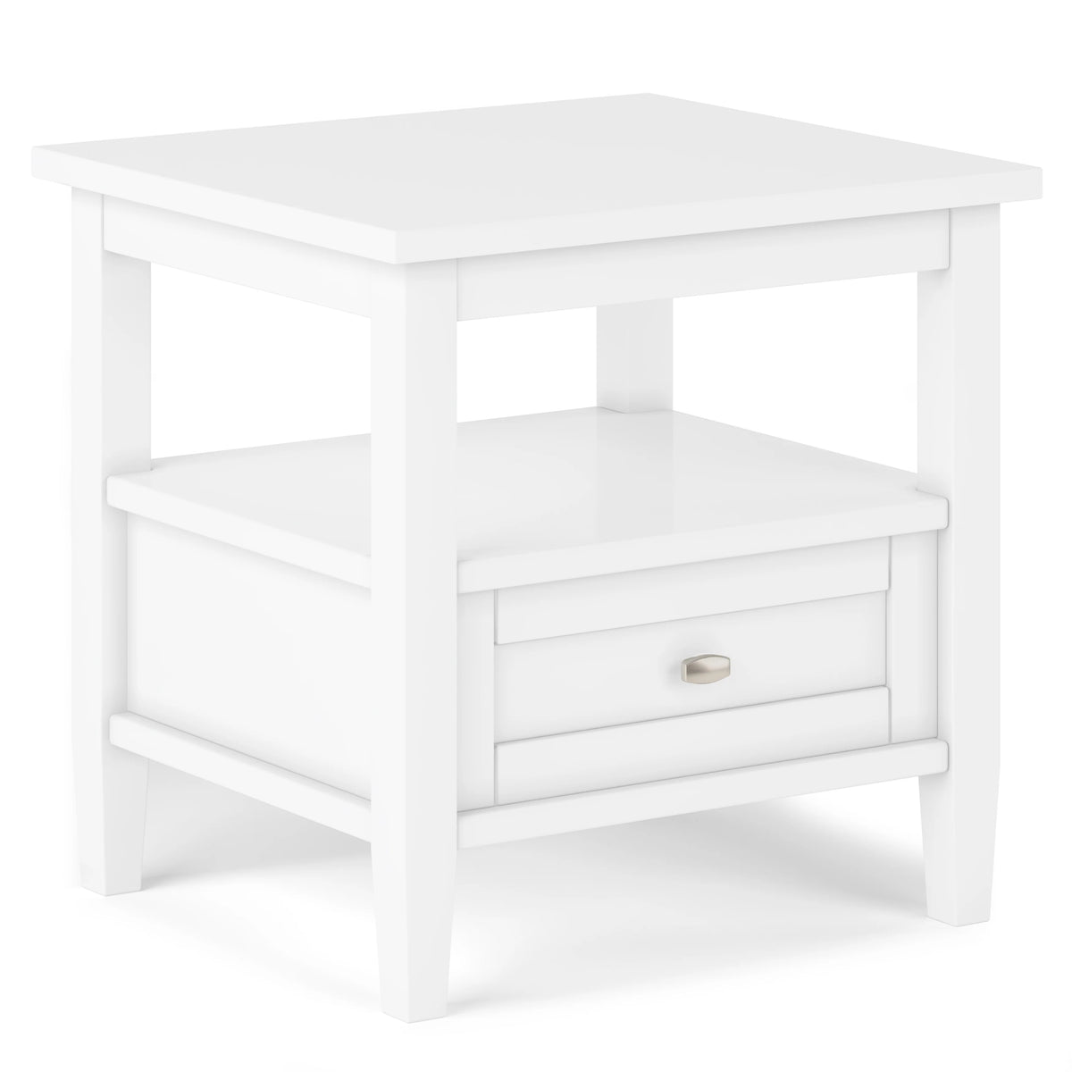 20 Inch Wide Solid Wood Rectangle End Table, Transitional Side Table