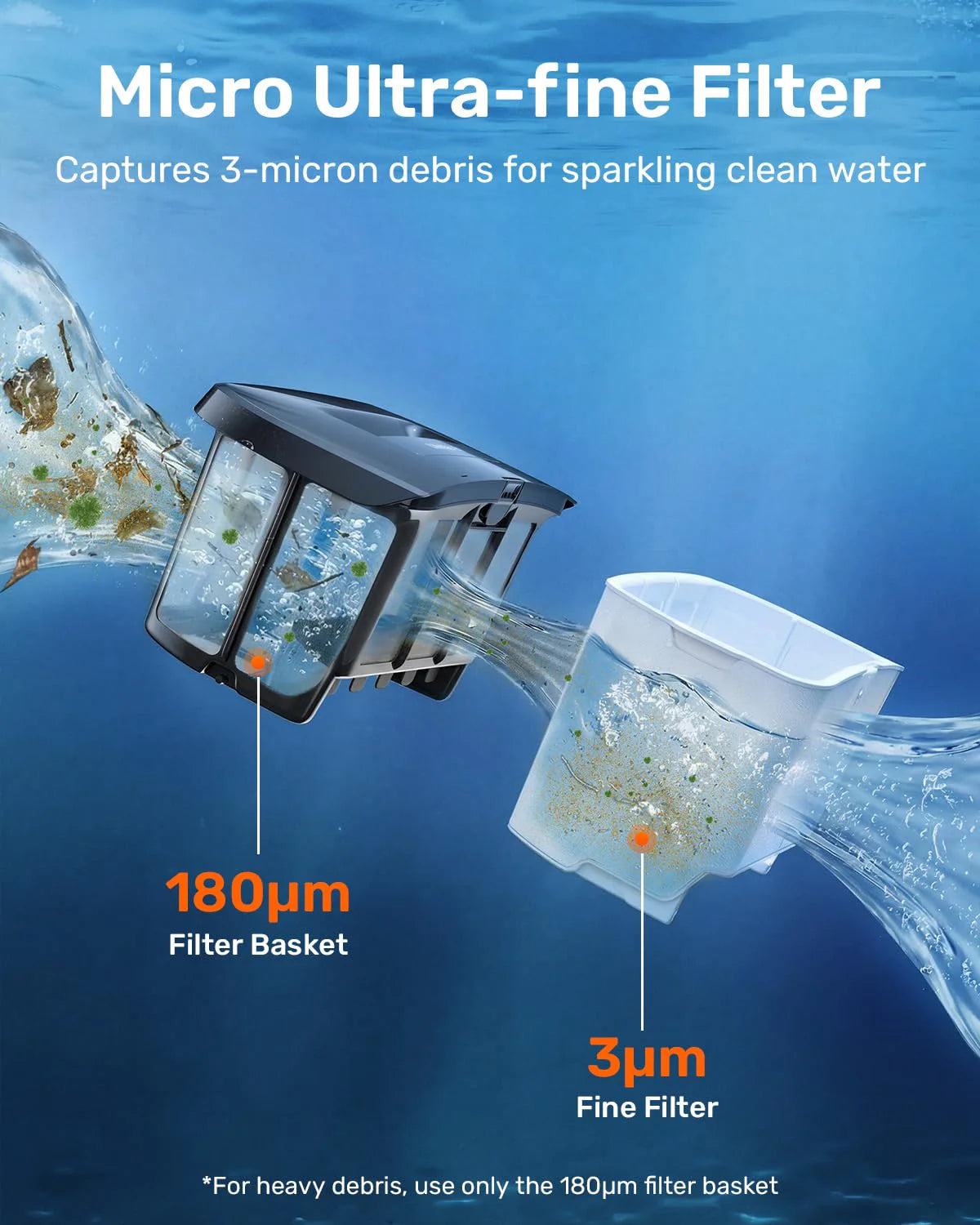 Cordless Robotic Pool Vacuum Cleaner, Smart Navigation with Wall and Waterline Cleaning